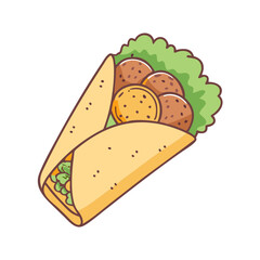 falafel wrap vector icon, foods vector illustration - simple illustration of falafel wrap perfect for logos, and foods-themed designs.