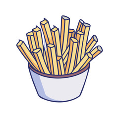 french fries vector icon, foods vector illustration - simple illustration of french fries perfect for logos, and foods-themed designs.