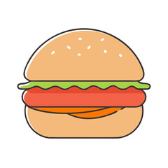 hamburger vector icon, foods vector illustration - simple illustration of hamburger perfect for logos, and foods-themed designs.