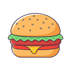 hamburger vector icon, foods vector illustration - simple illustration of hamburger perfect for logos, and foods-themed designs.