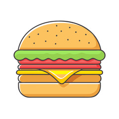hamburger vector icon, foods vector illustration - simple illustration of hamburger perfect for logos, and foods-themed designs.
