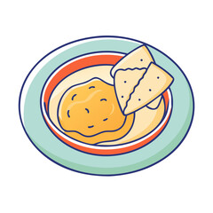 hummus with pita bread vector icon, foods vector illustration - simple illustration of hummus with pita bread perfect for logos, and foods-themed designs.