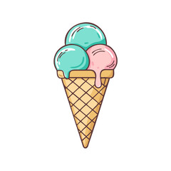 ice cream cone vector icon, foods vector illustration - simple illustration of ice cream cone perfect for logos, and foods-themed designs.
