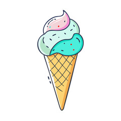 ice cream cone vector icon, foods vector illustration - simple illustration of ice cream cone perfect for logos, and foods-themed designs.