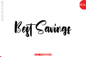 Best Savings Special Offer Text Banner Design Typography Template