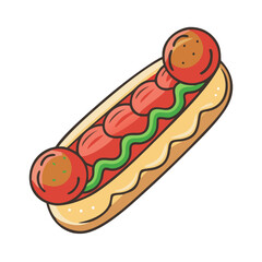 meatball sub vector icon, foods vector illustration - simple illustration of meatball sub perfect for logos, and foods-themed designs.