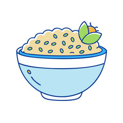 oatmeal bowl vector icon, foods vector illustration - simple illustration of oatmeal bowl perfect for logos, and foods-themed designs.