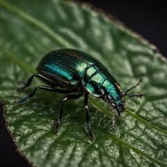 Fototapeta premium Close-Up of a Water Droplet on a Leaf After Rain