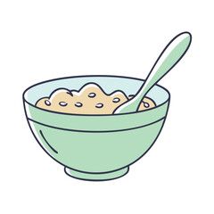 oatmeal bowl vector icon, foods vector illustration - simple illustration of oatmeal bowl perfect for logos, and foods-themed designs.