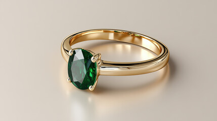 Elegant gold ring featuring large green gemstone, perfect for special occasions