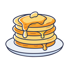 pancakes with syrup vector icon, foods vector illustration - simple illustration of pancakes with syrup perfect for logos, and foods-themed designs.