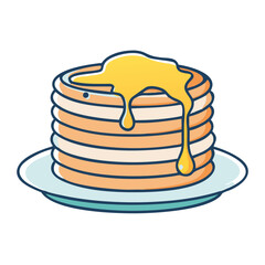 pancakes with syrup vector icon, foods vector illustration - simple illustration of pancakes with syrup perfect for logos, and foods-themed designs.
