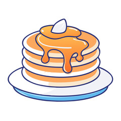 pancakes with syrup vector icon, foods vector illustration - simple illustration of pancakes with syrup perfect for logos, and foods-themed designs.