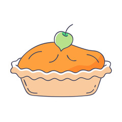 pie apple or pumpkin vector icon, foods vector illustration - simple illustration of pie apple or pumpkin perfect for logos, and foods-themed designs.