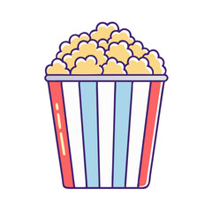 popcorn bucket vector icon, foods vector illustration - simple illustration of popcorn bucket perfect for logos, and foods-themed designs.