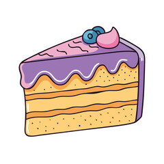 slice of cake vector icon, foods vector illustration - simple illustration of slice of cake perfect for logos, and foods-themed designs.
