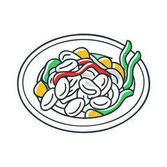 stir fry vegetables vector icon, foods vector illustration - simple illustration of stir fry vegetables perfect for logos, and foods-themed designs.