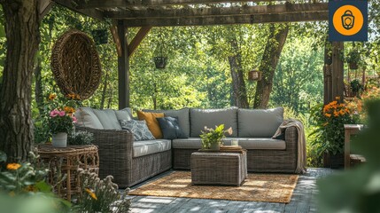 Obraz premium Garden patio sectional sofa relaxation summer