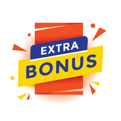 Extra bonus banner label or tag. Advertising discounts sign vector illustration.
