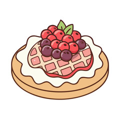 waffle with berries vector icon, foods vector illustration - simple illustration of waffle with berries perfect for logos, and foods-themed designs.
