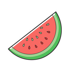 watermelon slice vector icon, foods vector illustration - simple illustration of watermelon slice perfect for logos, and foods-themed designs.