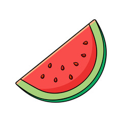 watermelon slice vector icon, foods vector illustration - simple illustration of watermelon slice perfect for logos, and foods-themed designs.