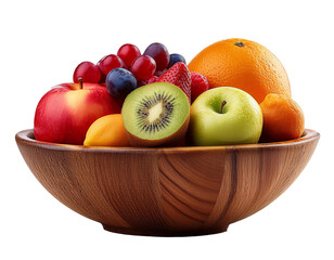 bowl with fruits isolated on white background 