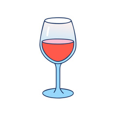 wine glass vector icon, foods vector illustration - simple illustration of wine glass perfect for logos, and foods-themed designs.