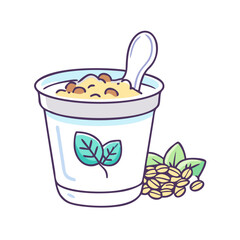 yogurt with granola vector icon, foods vector illustration - simple illustration of yogurt with granola perfect for logos, and foods-themed designs.