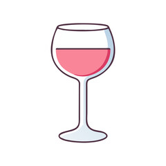 wine glass vector icon, foods vector illustration - simple illustration of wine glass perfect for logos, and foods-themed designs.