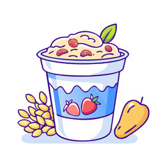 yogurt with granola vector icon, foods vector illustration - simple illustration of yogurt with granola perfect for logos, and foods-themed designs.