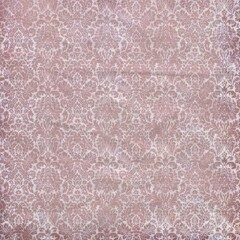 Soft pink distressed damask pattern with faded vintage texture. Great for romantic backgrounds, shabby chic decor, invitations, scrapbooking, and feminine design projects.