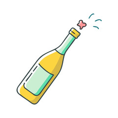 champagne bottle vector icon, drinks vector illustration - simple illustration of champagne bottle perfect for logos, and drinks-themed designs.
