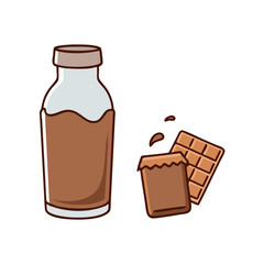 chocolate milk vector icon, drinks vector illustration - simple illustration of chocolate milk perfect for logos, and drinks-themed designs.
