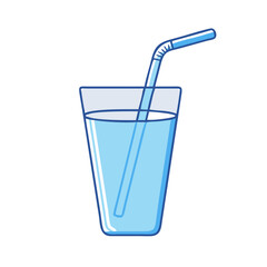drinking straw in glass vector icon, drinks vector illustration - simple illustration of drinking straw in glass perfect for logos, and drinks-themed designs.