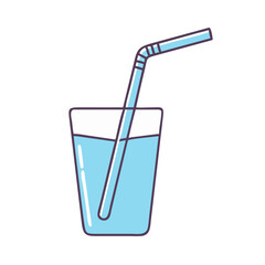 drinking straw in glass vector icon, drinks vector illustration - simple illustration of drinking straw in glass perfect for logos, and drinks-themed designs.