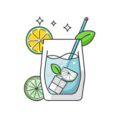 gin and tonic vector icon, drinks vector illustration - simple illustration of gin and tonic perfect for logos, and drinks-themed designs.