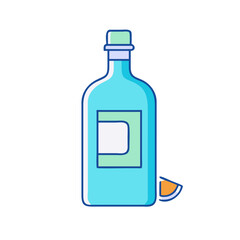 gin bottle vector icon, drinks vector illustration - simple illustration of gin bottle perfect for logos, and drinks-themed designs.