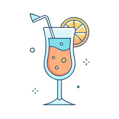 gin fizz vector icon, drinks vector illustration - simple illustration of gin fizz perfect for logos, and drinks-themed designs.