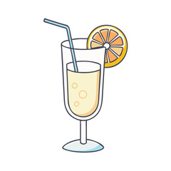 gin fizz vector icon, drinks vector illustration - simple illustration of gin fizz perfect for logos, and drinks-themed designs.