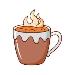 hot chocolate mug vector icon, drinks vector illustration - simple illustration of hot chocolate mug perfect for logos, and drinks-themed designs.