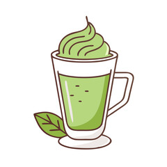 matcha latte vector icon, drinks vector illustration - simple illustration of matcha latte perfect for logos, and drinks-themed designs.