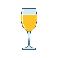 mimosa glass vector icon, drinks vector illustration - simple illustration of mimosa glass perfect for logos, and drinks-themed designs.