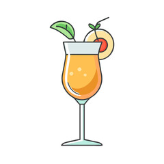 peach bellini vector icon, drinks vector illustration - simple illustration of peach bellini perfect for logos, and drinks-themed designs.