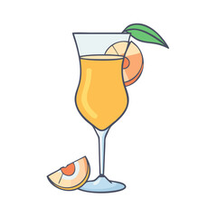 peach bellini vector icon, drinks vector illustration - simple illustration of peach bellini perfect for logos, and drinks-themed designs.