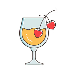 punch glass with cherry vector icon, drinks vector illustration - simple illustration of punch glass with cherry perfect for logos, and drinks-themed designs.