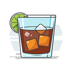 rum and coke vector icon, drinks vector illustration - simple illustration of rum and coke perfect for logos, and drinks-themed designs.