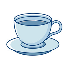 tea cup with saucer vector icon, drinks vector illustration - simple illustration of tea cup with saucer perfect for logos, and drinks-themed designs.