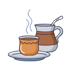 turkish coffee vector icon, drinks vector illustration - simple illustration of turkish coffee perfect for logos, and drinks-themed designs.