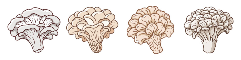 maitake mushroom vector icon, vegetables vector illustration - simple illustration of maitake mushroom perfect for logos, and vegetables-themed designs.